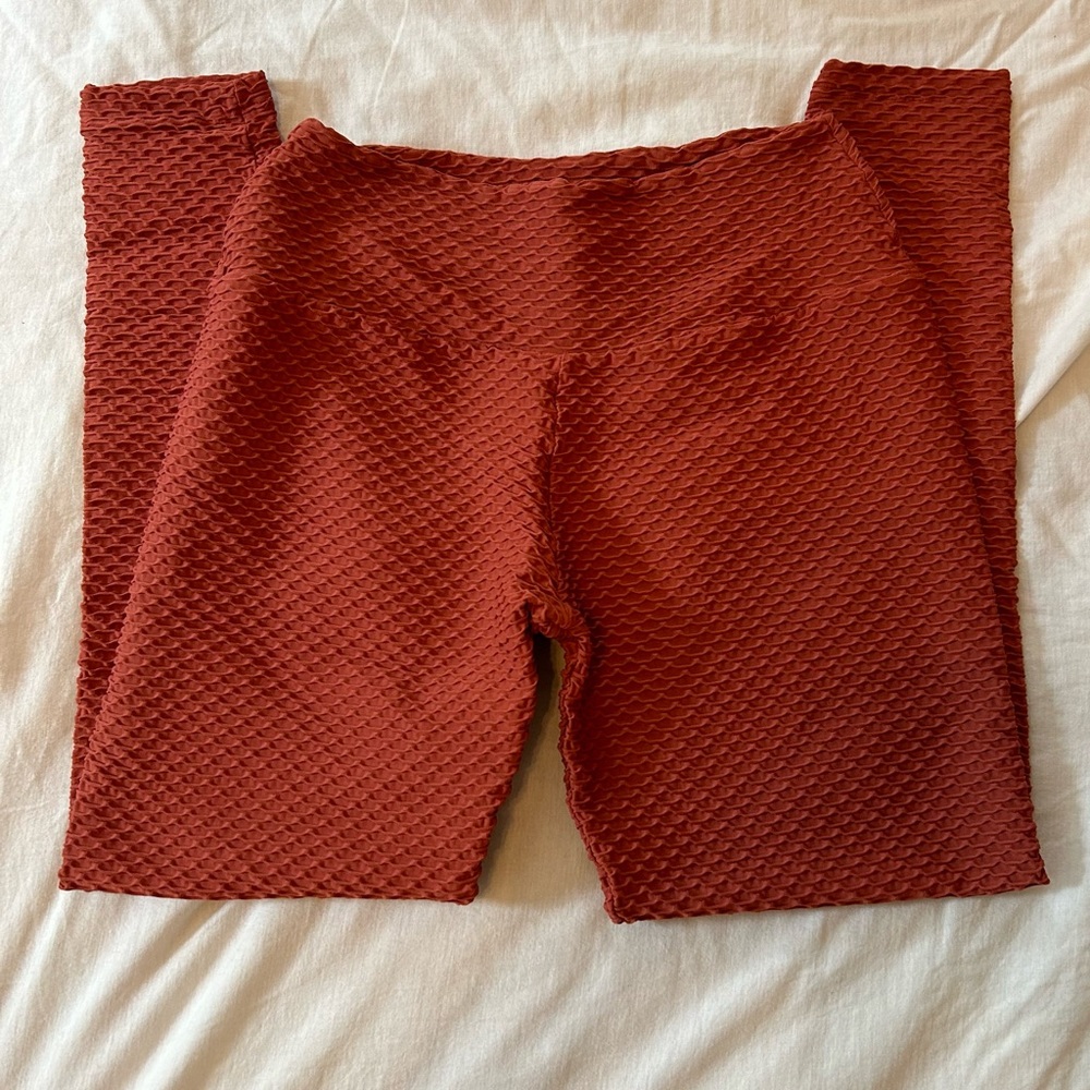 Full length croco leggings in color “terracotta.” Worn 2-3 times